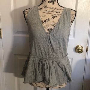 J Crew flutter hem cotton knit sleeveless tank